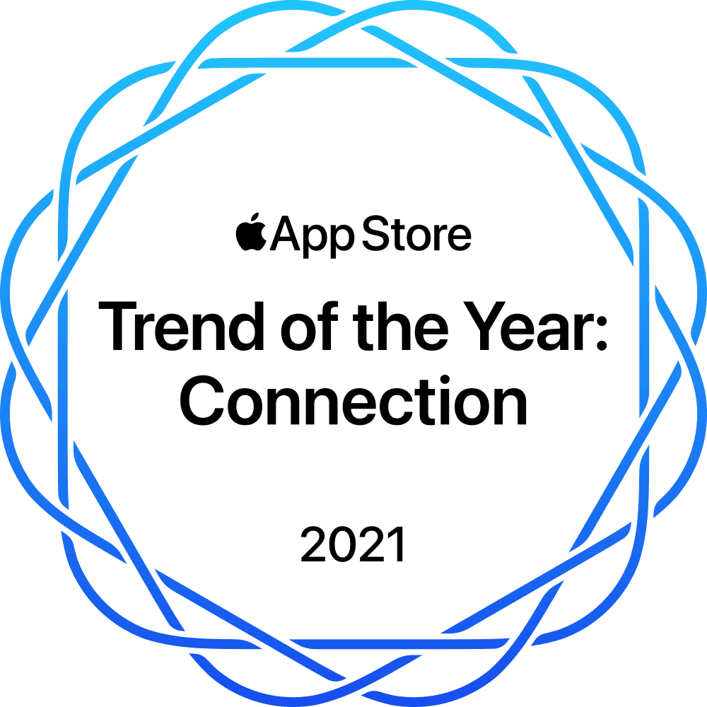 Titre de tendance de l’année 2021 de l'App Store dans la catégorie Connexions