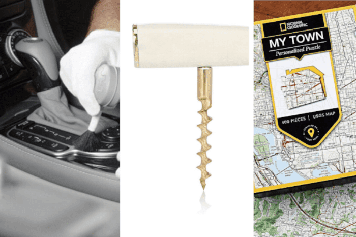 Car Detailing  (price upon request), Poglia Brass Corkscrew  ($175), National Geographic 